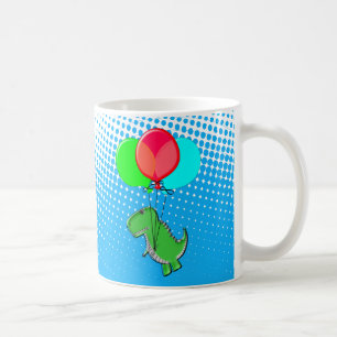 T-rex-cute som flyger med ballonger i Blå himmel Kaffemugg