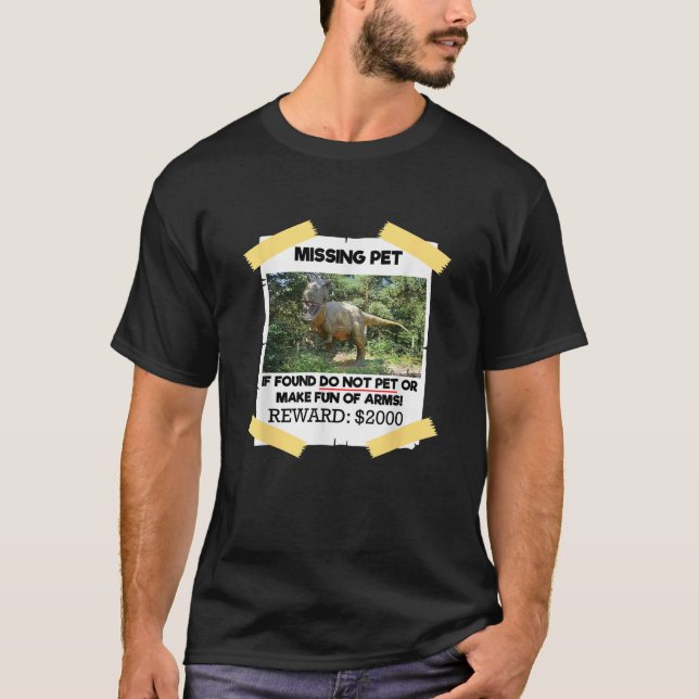 T Rex Dino-designen saknas om den hittas inte uppf Shirt (Framsida)