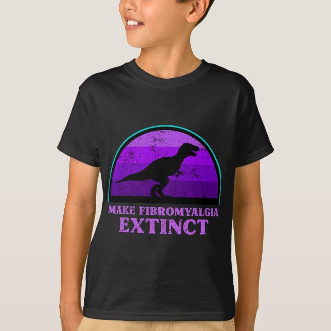 T Rex Dino Gör så att Fibromyalgia Utdödar medveta T Shirt (Framsida)