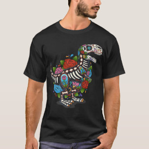 T Rex Dino Sugar Skull Mexiko Calavera Shirt