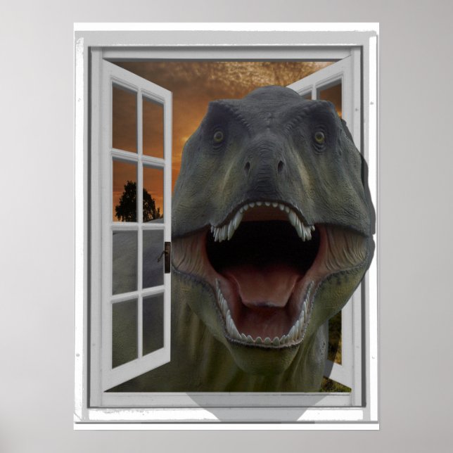 T-Rex Dinosaur 3D Bild-effektfack Poster (Framsidan)