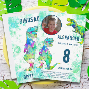 T-Rex Dinosaur 8-års födelsedagsfest Inbjudningar