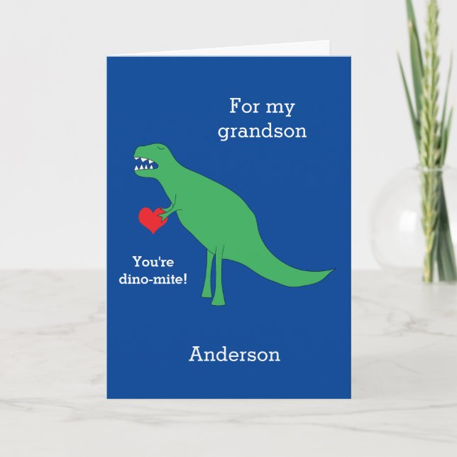 T-rex Dinosaur Alla hjärtans dagskort Kort (Framsida)