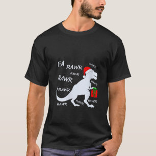 T rex Dinosaur Älskare Julafton Ljus Santa Dinosau Shirt