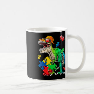T Rex Dinosaur Autism Medvetenhet Pusselbit Presen Kaffemugg