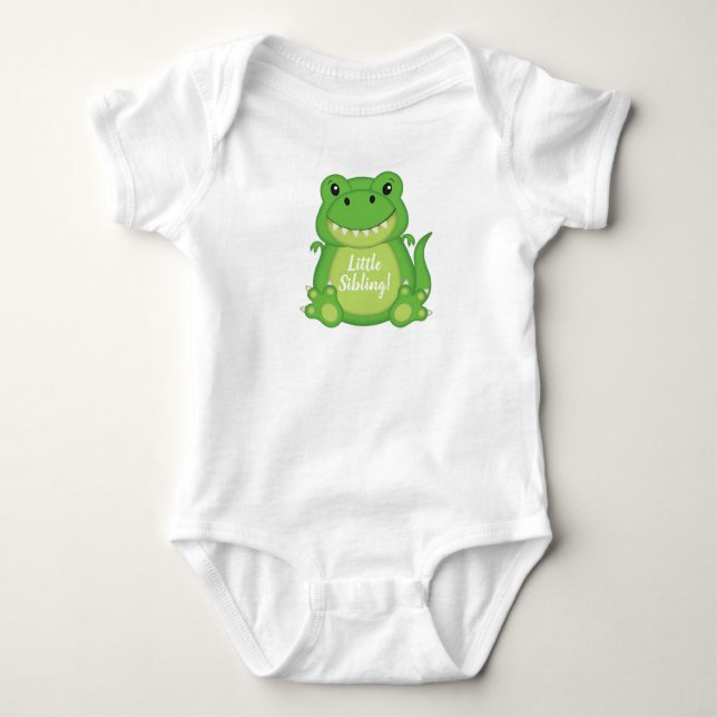 T-Rex Dinosaur Baby Shower-Grönt T Shirt (Framsida)