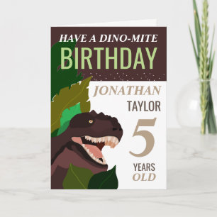 T Rex Dinosaur Barns födelsedag Kort