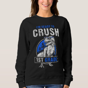 T Rex Dinosaur Beredd Att Krossa Första Klassens F Shirt
