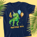 T rex Dinosaur Birthday Boy För barn T Shirt<br><div class="desc">En formgivning för en förhistorisk firande för din födelsedagspojke med en handmålad vattenfärgsskocka lycklig, söt, rex dinosauer med party-ballonger och konetti, på skjortans baksida är en vulkan. Du kan ändra åldern och texten i den här designen så att du kan säga att du vill ha spelar ingen roll. Se hela...</div>