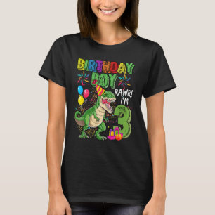 T Rex Dinosaur Birthday Boy Rawr Im 3 år gammal tr Shirt