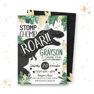 T-Rex Dinosaur Birthday-inbjudan Inbjudningar