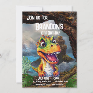 T-Rex, Dinosaur Birthday Inbjudningar