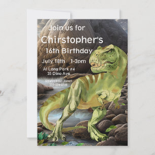 T-Rex, Dinosaur Birthday Inbjudningar