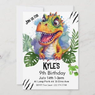 T Rex, Dinosaur Birthday Inbjudningar