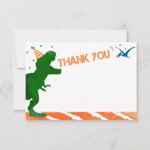 T Rex Dinosaur Birthday Tackkort-kort Tack Kort