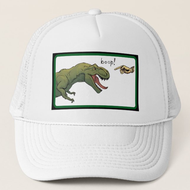 T-Rex Dinosaur Boop Tyrannosaurus Baseball Grönt Keps (Framsida)