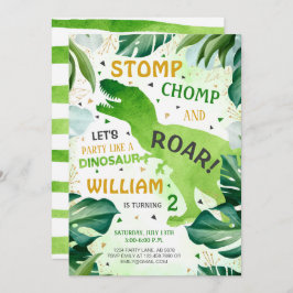 T Rex Dinosaur Boy Birthday Inbjudningar