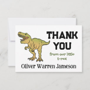 T-REX Dinosaur Boy's any Age Birthday Tack Kort