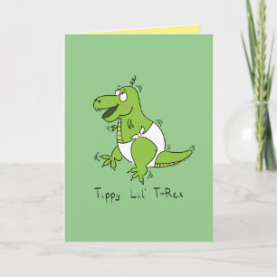 T-Rex Dinosaur Cute Baby Tecknad Kort