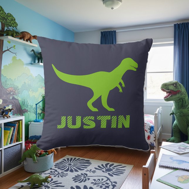 T Rex dinosaur dekorativ kudde personlig för barn (T-rex dinosaur pillow for kids)