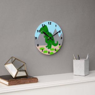 T-Rex Dinosaur Design Rund Klocka