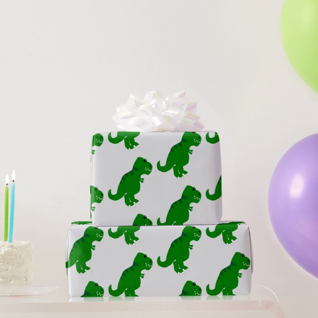 T-Rex Dinosaur Design Valfri Bakgrundsfärg Presentpapper (Festgåvor)