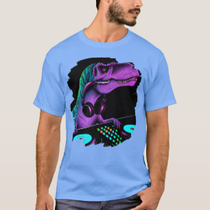 T Rex Dinosaur Dj Record Techno Music Tyrannosauru Shirt
