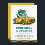 T-Rex Dinosaur Drive Gult Car Kids Boys Birthday Inbjudningar<br><div class="desc">För barn för rutdesign,  pojkar eller flickor som kärlek sportbil,  tävling bil,  tävla,  dinosaurie och T-rex. Perfekt för födelsedagsfest av biltemat tävling. Du kan anpassa ordalydelsen så att den passar för andra tillfällen.</div>