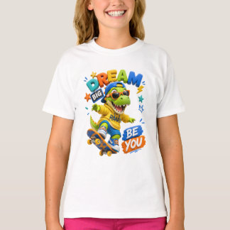 T-Rex Dinosaur Dröm Stort Barn T-Shirt