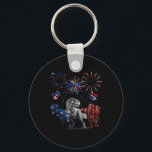 T Rex Dinosaur Fireworks 4:e juli Nyckelring<br><div class="desc">T Rex Dinosaur Fireworks 4:e juli</div>