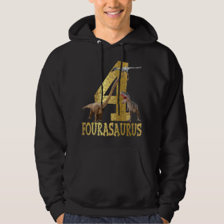 T Rex Dinosaur Födelsedagsfest Dekoration 4-års Fö Hoodie