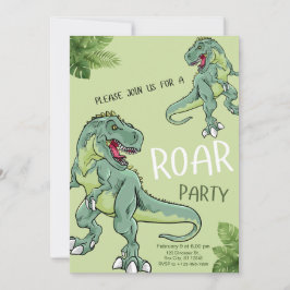 T-Rex Dinosaur Födelsedagsfest Inbjudningar