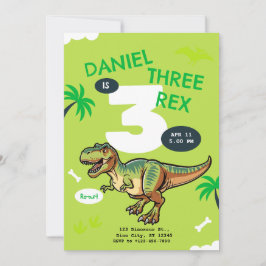 T-Rex Dinosaur Födelsedagsfest Inbjudningar