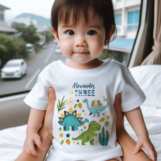 T rex Dinosaur Födelsedagsfest  Shirt (Skapare uppladdad)