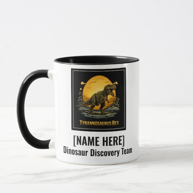 T=Rex Dinosaur Forntida Måne Mugg (Vänster)
