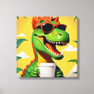 T-Rex Dinosaur Funny Canvastryck