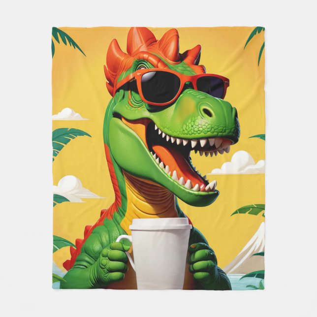 T-Rex Dinosaur Funny Fleecefilt (Framsidan)