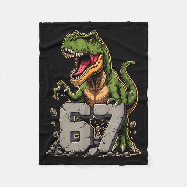 T-rex Dinosaur Funny Six Seven Meme Cool Tyrannosa Fleecefilt (Framsidan)