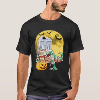 T Rex Dinosaur Ghost Mummy with pumpkin Funny Hall Shirt