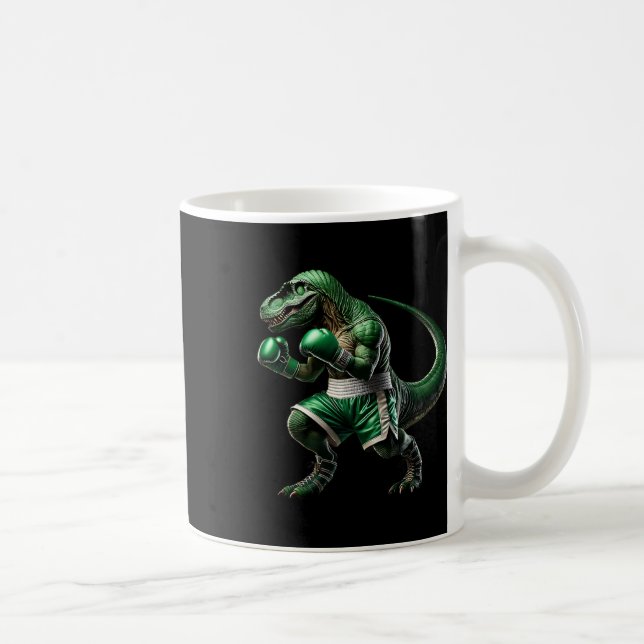 T-rex dinosaur gör boxning boxare kampsport kaffemugg (Höger)