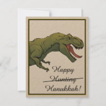 T-Rex Dinosaur Hanukkah Julhälsningar kortuppsättn