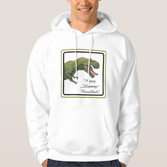 T-Rex Dinosaur Hanukkah Unisex hoodie Sweatshirt (Framsida)