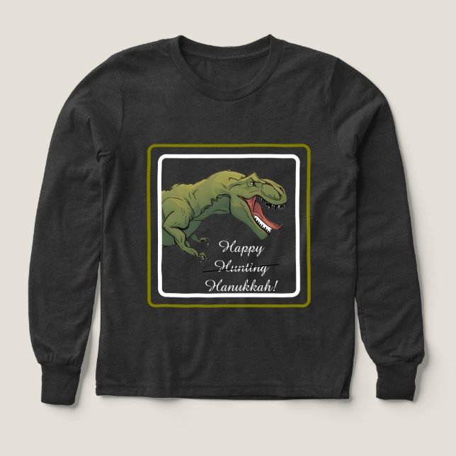 T-Rex Dinosaur Hanukkah Unisex Sweatshirt Shirt T (Design framsida)