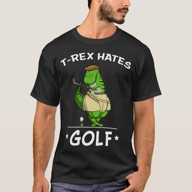 T-Rex-dinosaur hatar golf T Shirt (Framsida)
