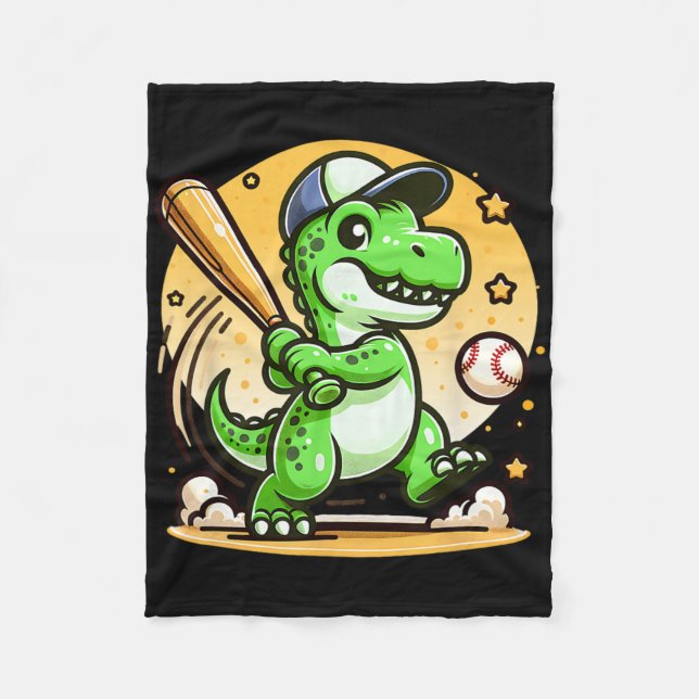 T-rex Dinosaur Hitting Sell Softll Player Boys Gir Fleecefilt (Framsidan)