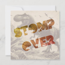 T-rex Dinosaur-inbjudande, platta kort