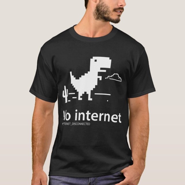 T-Rex Dinosaur | Ingen internetanslutning T-Shirt (Framsida)
