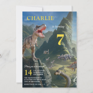 T-Rex Dinosaur Island Boy's Birthday Investigation Inbjudningar