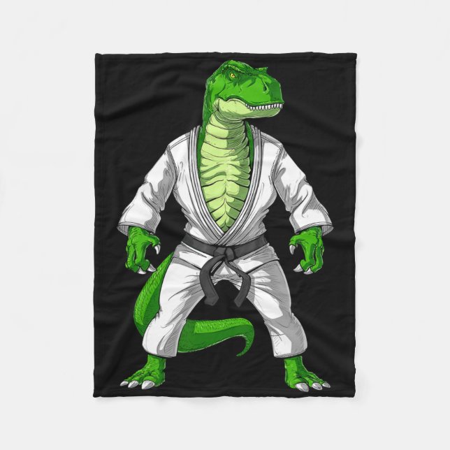 T-rex Dinosaur Jiu-jitsu Judo Karate Taekwondo Mar Fleecefilt (Framsidan)