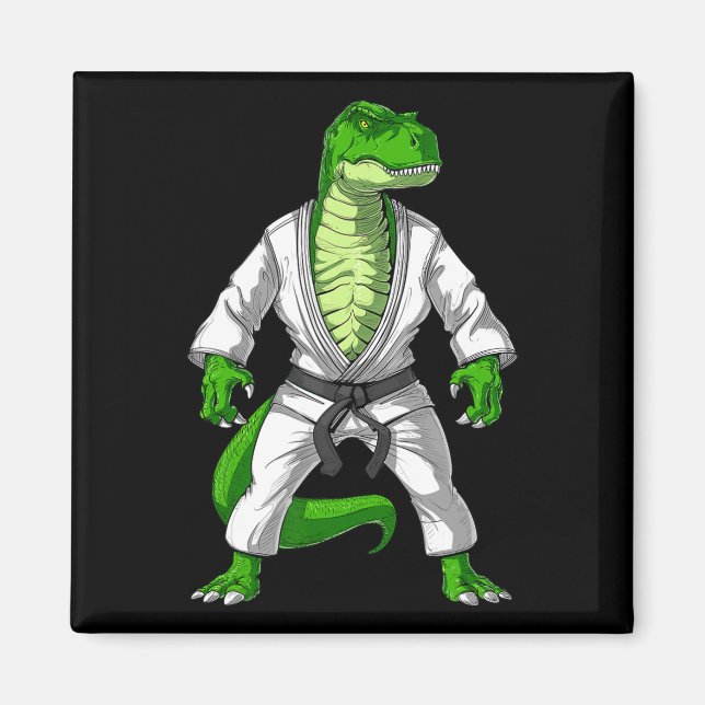 T-rex Dinosaur Jiu-jitsu Judo Karate Taekwondo Mar Magnet (Framsidan)
